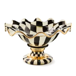 Serveware|MacKenzie-Childs Courtly Check Ceramic Compote