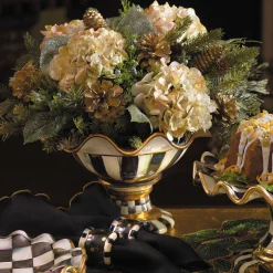 Serveware|MacKenzie-Childs Courtly Check Ceramic Compote