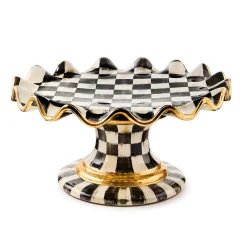 Serveware|MacKenzie-Childs Courtly Check Ceramic Fluted Cake Stand