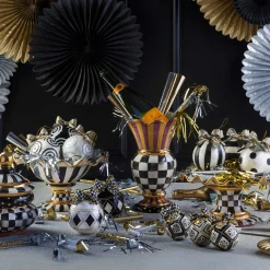 Serveware|MacKenzie-Childs Courtly Check Ceramic Fluted Cake Stand