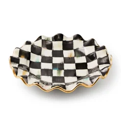 Dinnerware & Flatware|MacKenzie-Childs Courtly Check Ceramic Fluted Dessert Plate