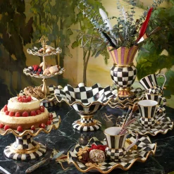 Dinnerware & Flatware|MacKenzie-Childs Courtly Check Ceramic Fluted Dinner Plate
