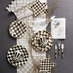 Dinnerware & Flatware|MacKenzie-Childs Courtly Check Ceramic Fluted Dinner Plate