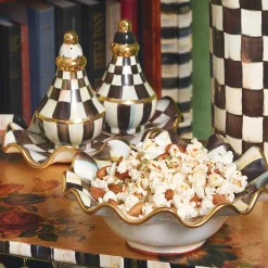 Dinnerware & Flatware|MacKenzie-Childs Courtly Check Ceramic Fluted Breakfast Bowl