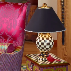 Room Accents|Lighting|MacKenzie-Childs Courtly Check Ceramic Globe Lamp
