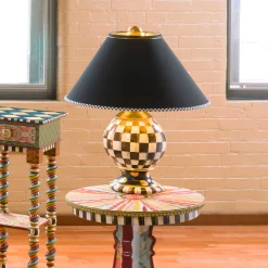 Room Accents|Lighting|MacKenzie-Childs Courtly Check Ceramic Globe Lamp