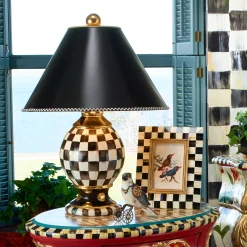Room Accents|Lighting|MacKenzie-Childs Courtly Check Ceramic Globe Lamp