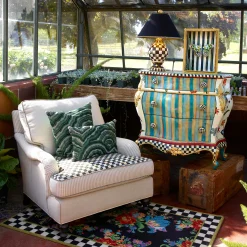 Room Accents|Lighting|MacKenzie-Childs Courtly Check Ceramic Globe Lamp