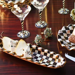 Serveware|MacKenzie-Childs Courtly Check Ceramic Hors d'Oeuvre Tray