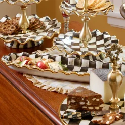 Serveware|MacKenzie-Childs Courtly Check Ceramic Hors d'Oeuvre Tray