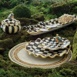 Serveware|MacKenzie-Childs Courtly Check Ceramic Hors d'Oeuvre Tray
