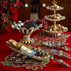 Serveware|MacKenzie-Childs Courtly Check Ceramic Hors d'Oeuvre Tray