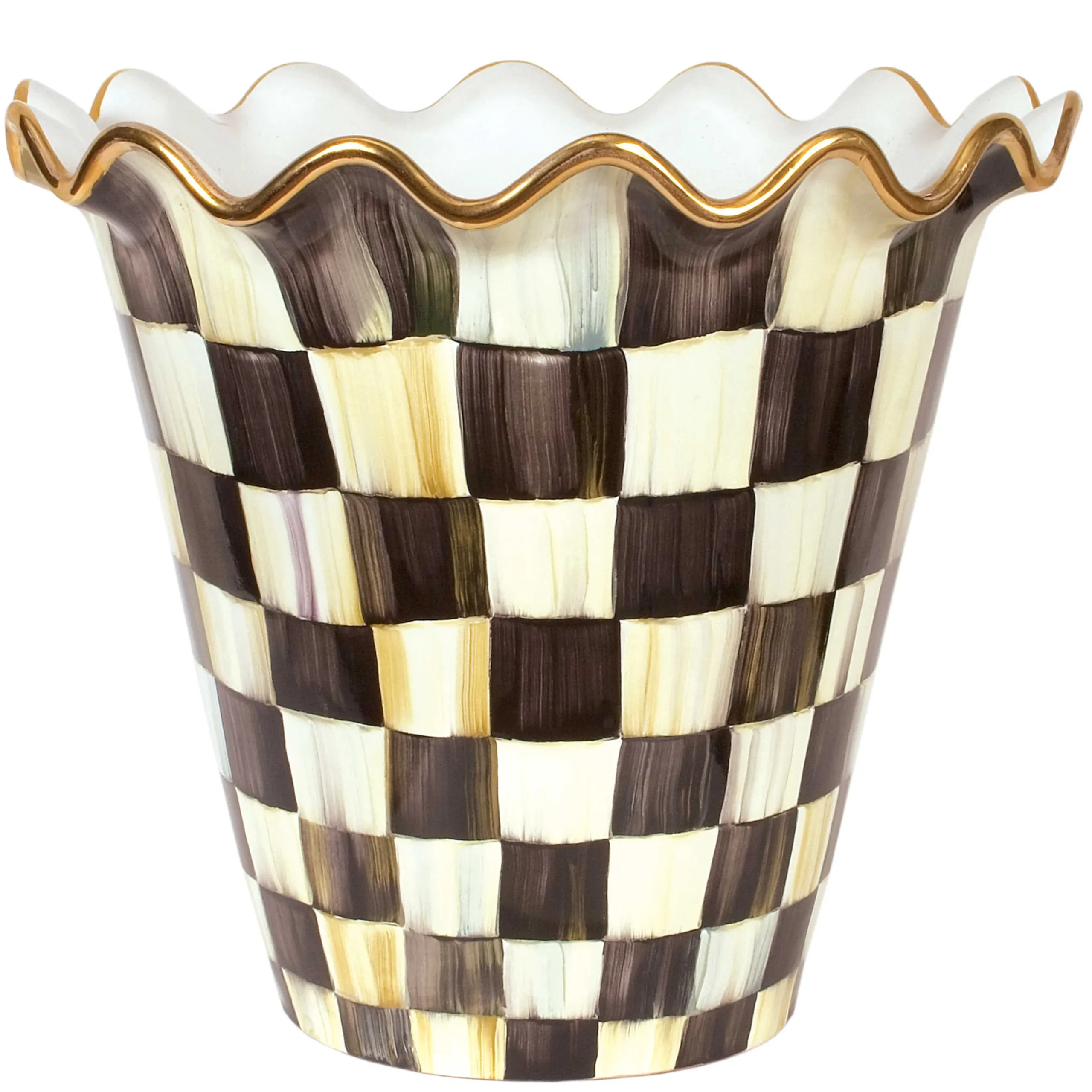 Outdoor|MacKenzie-Childs Courtly Check Ceramic Jumbo Garden Pot