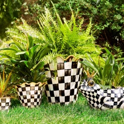Outdoor|MacKenzie-Childs Courtly Check Ceramic Jumbo Garden Pot
