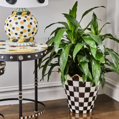 Outdoor|MacKenzie-Childs Courtly Check Ceramic Jumbo Garden Pot