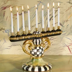 Holiday|MacKenzie-Childs Courtly Check Ceramic Menorah