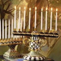 Holiday|MacKenzie-Childs Courtly Check Ceramic Menorah