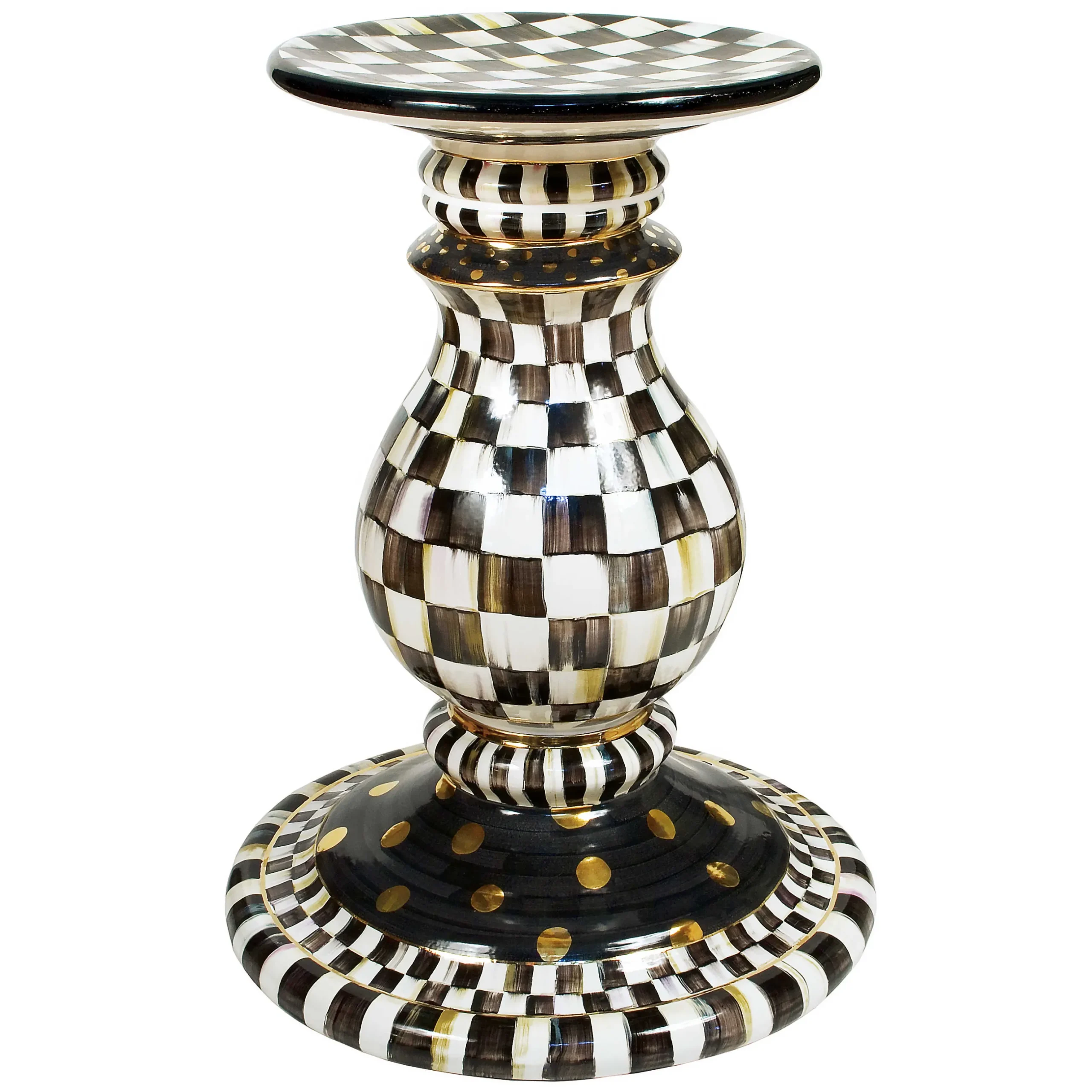 Dining Room & Kitchen|MacKenzie-Childs Courtly Check Ceramic Pedestal Table Base
