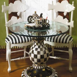 Dining Room & Kitchen|MacKenzie-Childs Courtly Check Ceramic Pedestal Table Base