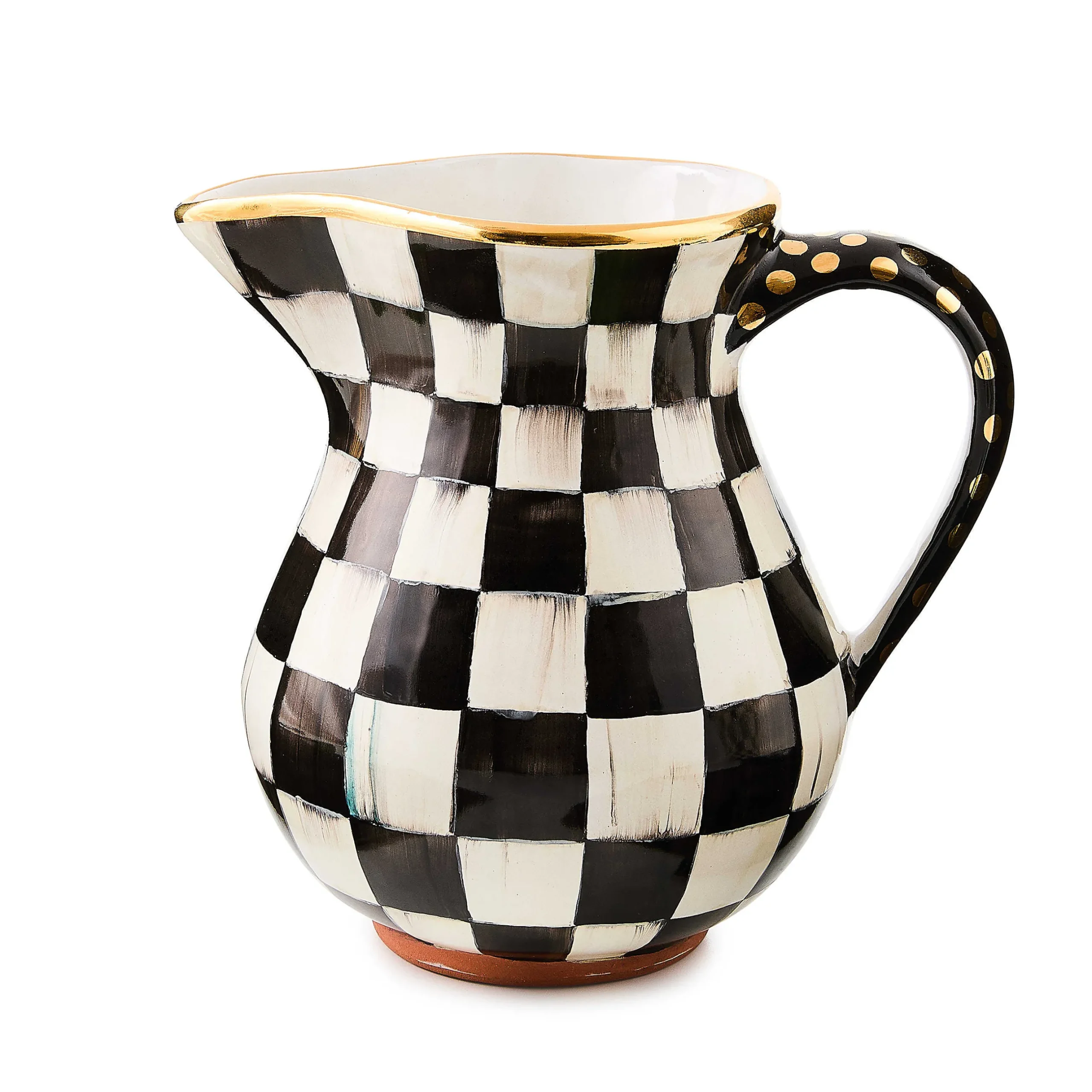 Bar Entertaining|Serveware|MacKenzie-Childs Courtly Check Ceramic Portly Pitcher