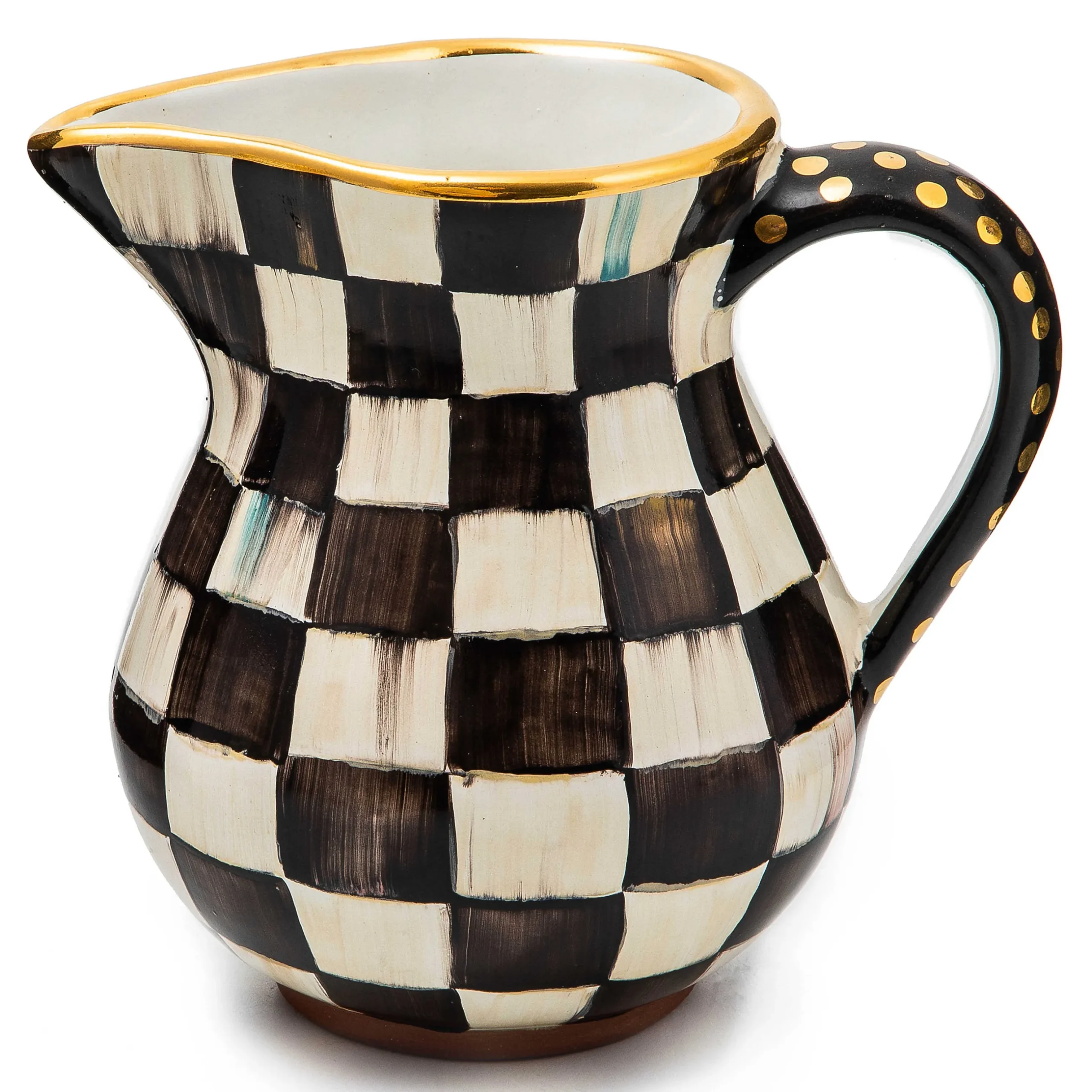 Bar Entertaining|Serveware|MacKenzie-Childs Courtly Check Ceramic Portly Pitcher