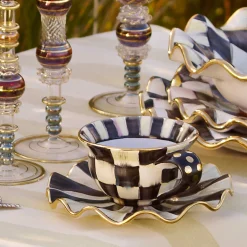 The Coffee Shop|Dinnerware & Flatware|MacKenzie-Childs Courtly Check Ceramic Saucer