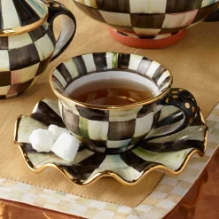 The Coffee Shop|Dinnerware & Flatware|MacKenzie-Childs Courtly Check Ceramic Saucer
