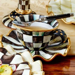 The Coffee Shop|Dinnerware & Flatware|MacKenzie-Childs Courtly Check Ceramic Saucer