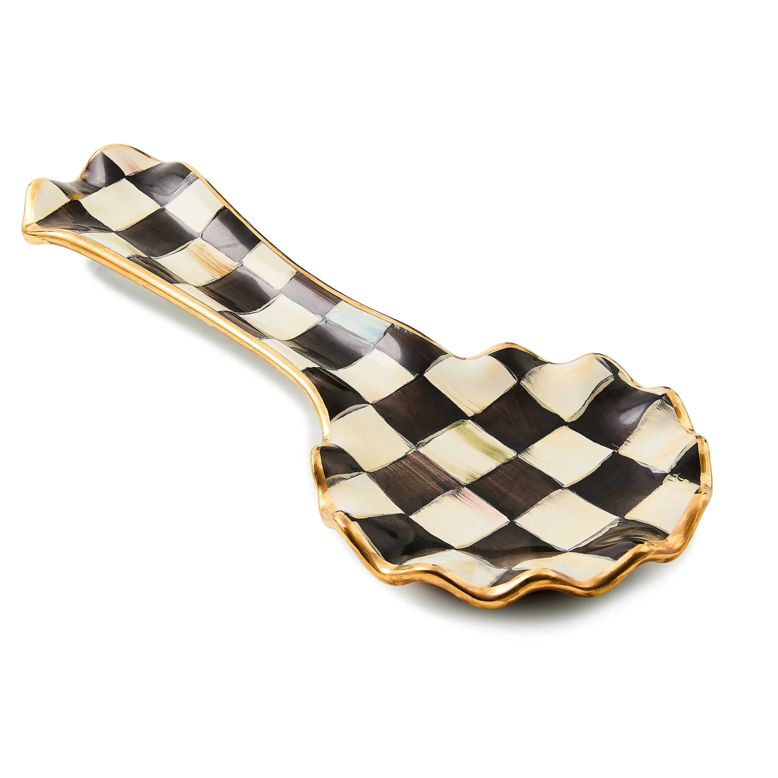 Kitchen Utensils & Tools|MacKenzie-Childs Courtly Check Ceramic Spoon Rest