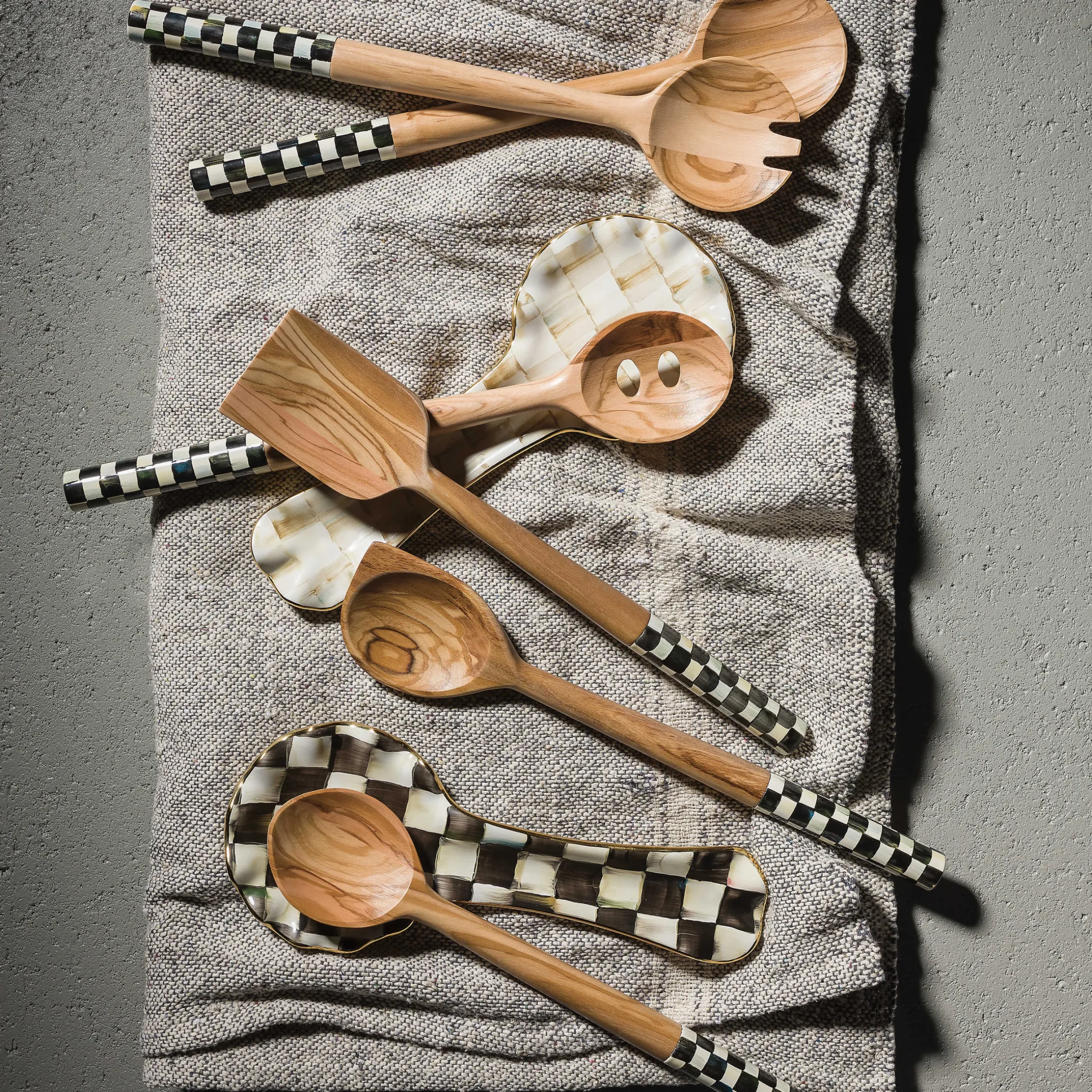 Kitchen Utensils & Tools|MacKenzie-Childs Courtly Check Ceramic Spoon Rest