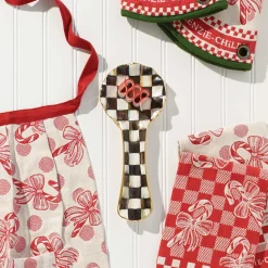 Kitchen Utensils & Tools|MacKenzie-Childs Courtly Check Ceramic Spoon Rest
