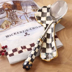 Kitchen Utensils & Tools|MacKenzie-Childs Courtly Check Ceramic Spoon Rest