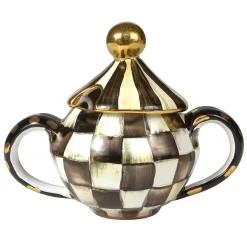 The Coffee Shop|Serveware|MacKenzie-Childs Courtly Check Ceramic Sugar Bowl with Lid