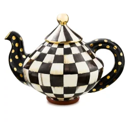 Serveware|Tea Kettles|MacKenzie-Childs Courtly Check Ceramic Teapot