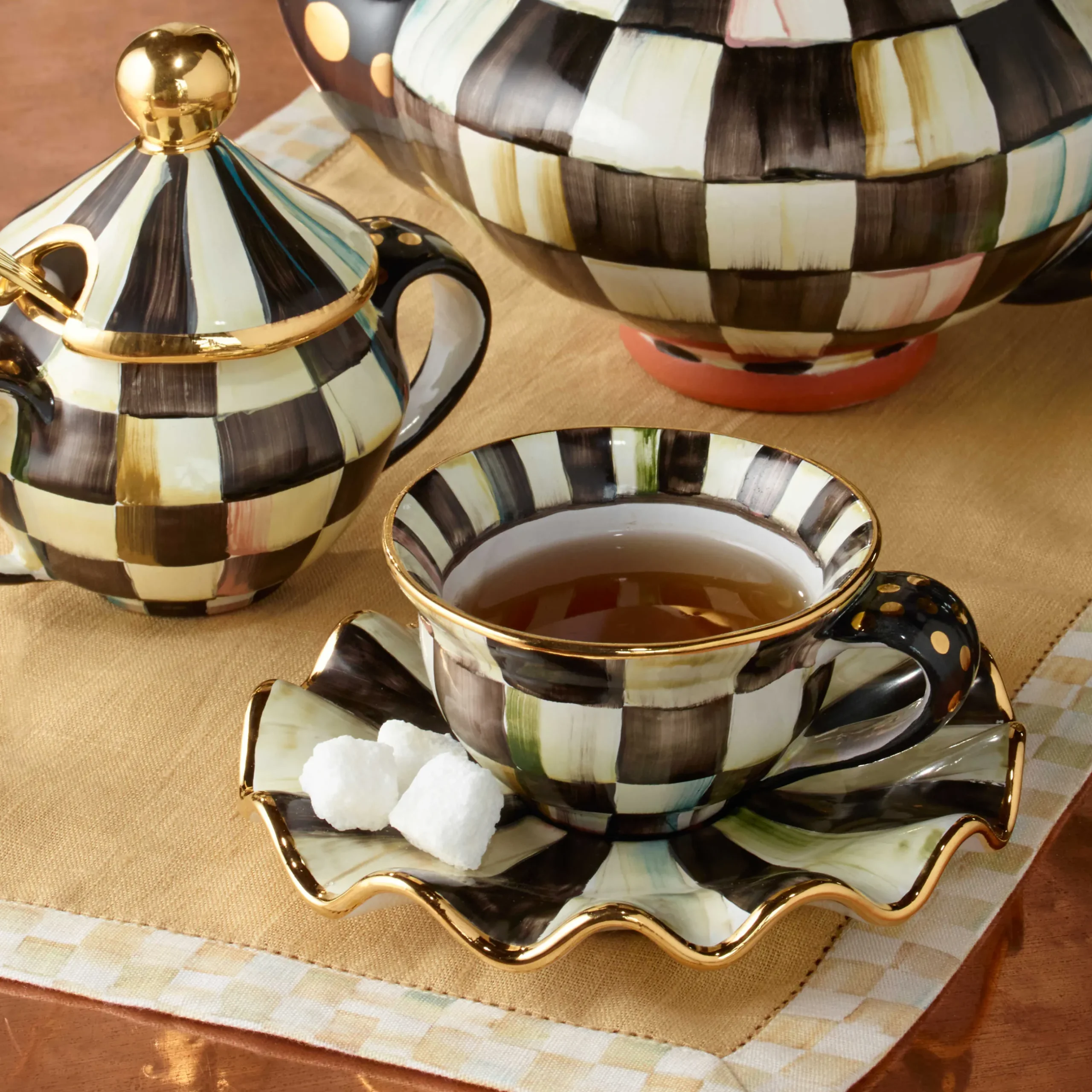Dinnerware & Flatware|MacKenzie-Childs Courtly Check Ceramic Teacup