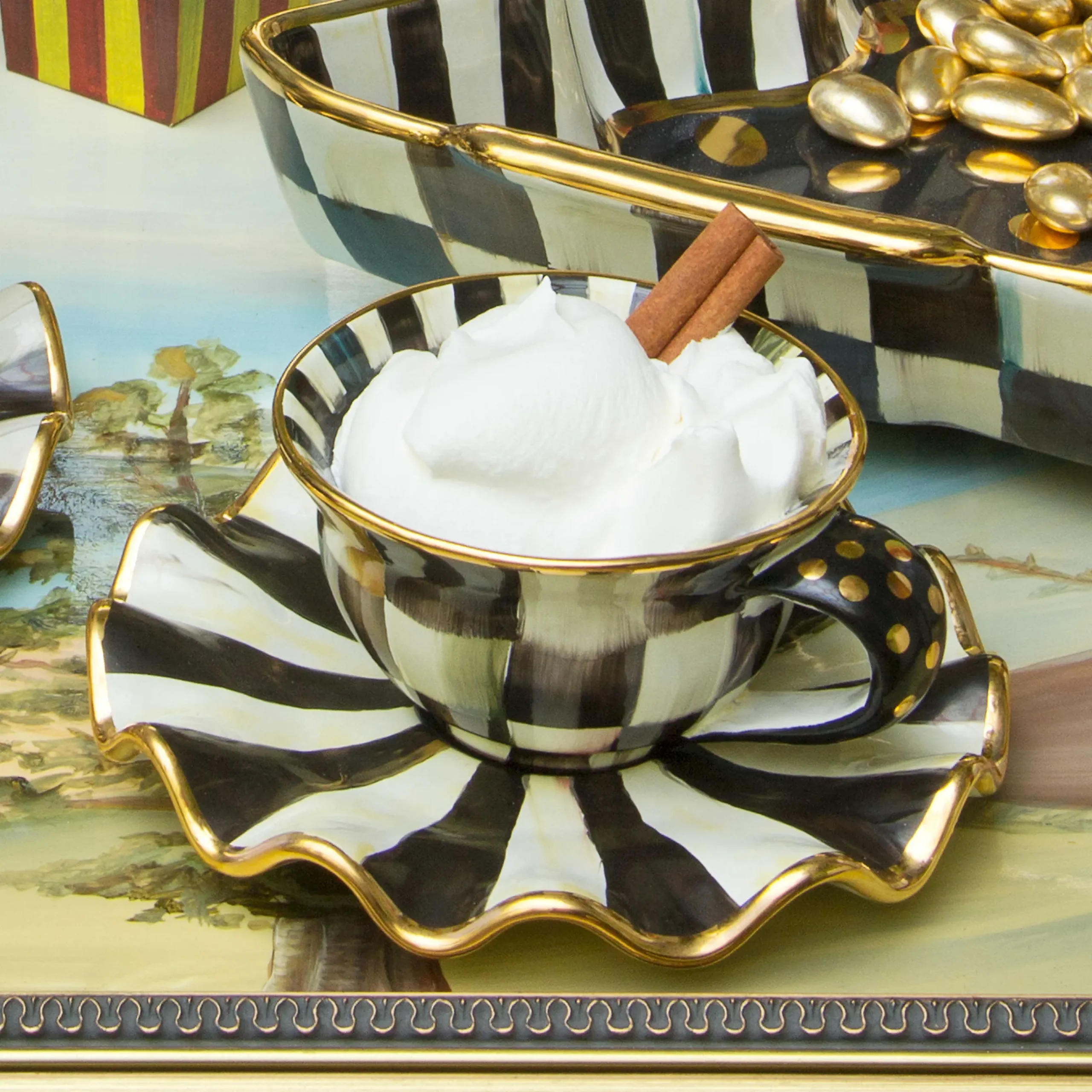Dinnerware & Flatware|MacKenzie-Childs Courtly Check Ceramic Teacup