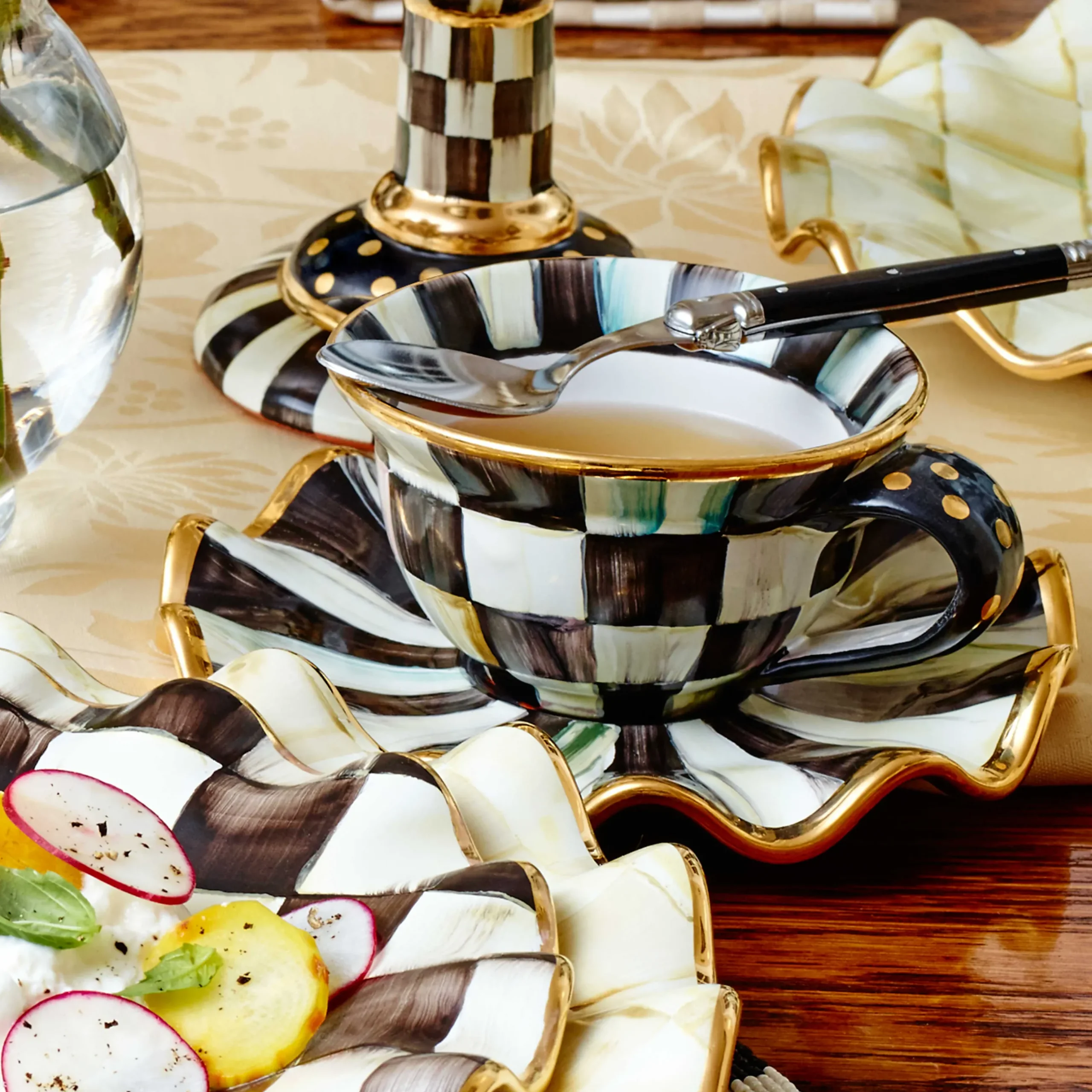 Dinnerware & Flatware|MacKenzie-Childs Courtly Check Ceramic Teacup