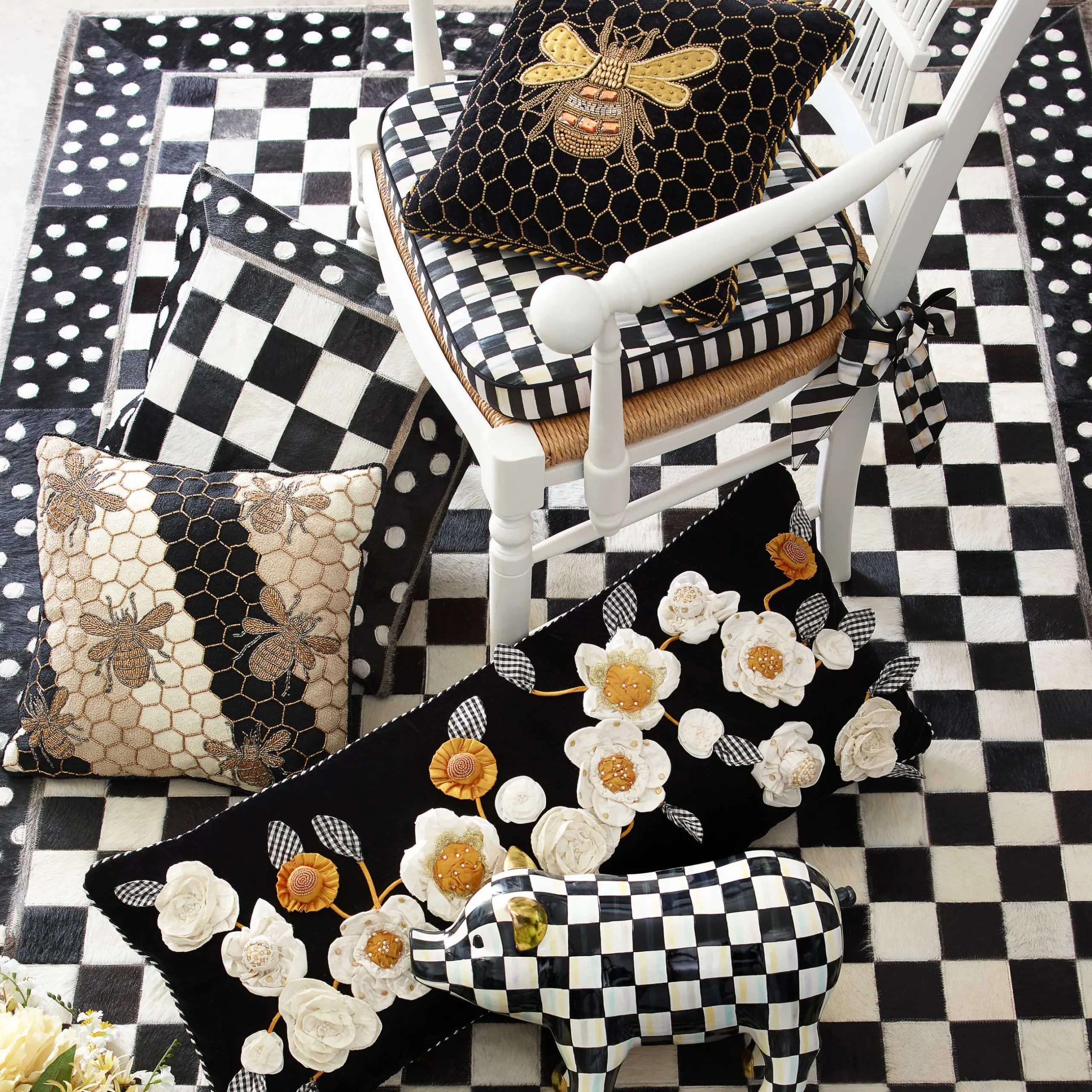 Pillows, Throws, & Cushions|MacKenzie-Childs Courtly Check Chair Cushion