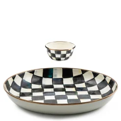 Kitchen & Dining Sets|Serveware|MacKenzie-Childs Courtly Check Chip  Dip Set