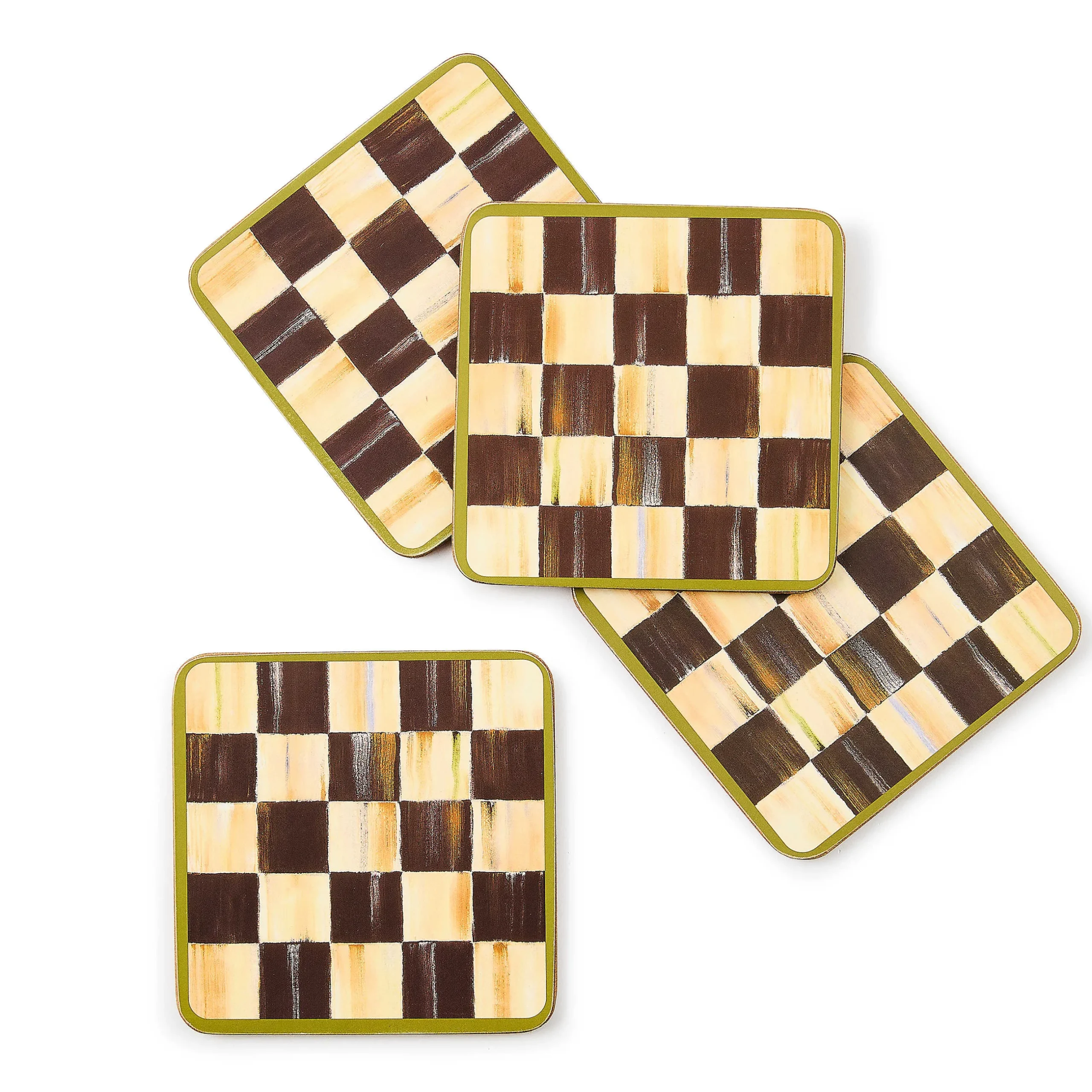 Table Accessories|Kitchen & Table Linens|MacKenzie-Childs Courtly Check Cork Back Coasters, Set of 4