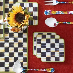 Table Accessories|Kitchen & Table Linens|MacKenzie-Childs Courtly Check Cork Back Coasters, Set of 4