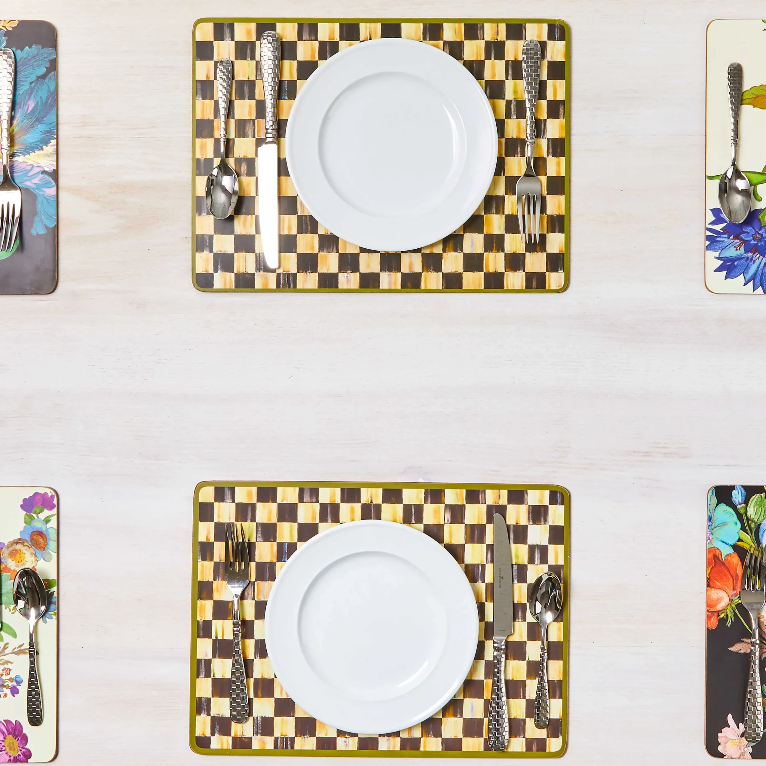 Table Accessories|Kitchen & Table Linens|MacKenzie-Childs Courtly Check Cork Back Placemats, Set of 4