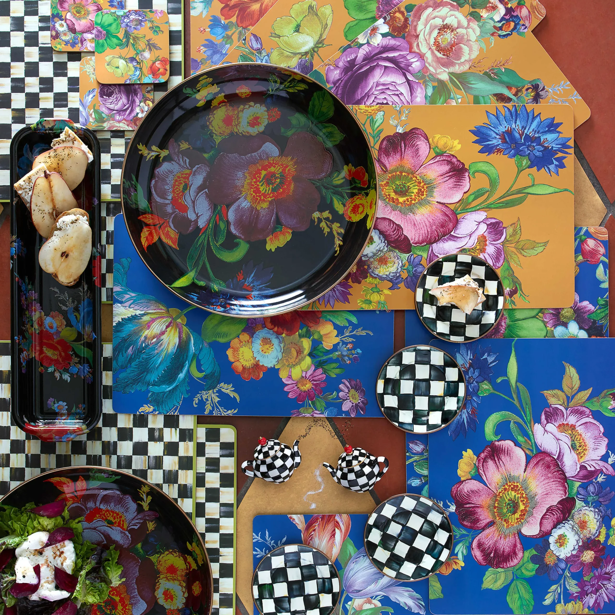 Table Accessories|Kitchen & Table Linens|MacKenzie-Childs Courtly Check Cork Back Placemats, Set of 4