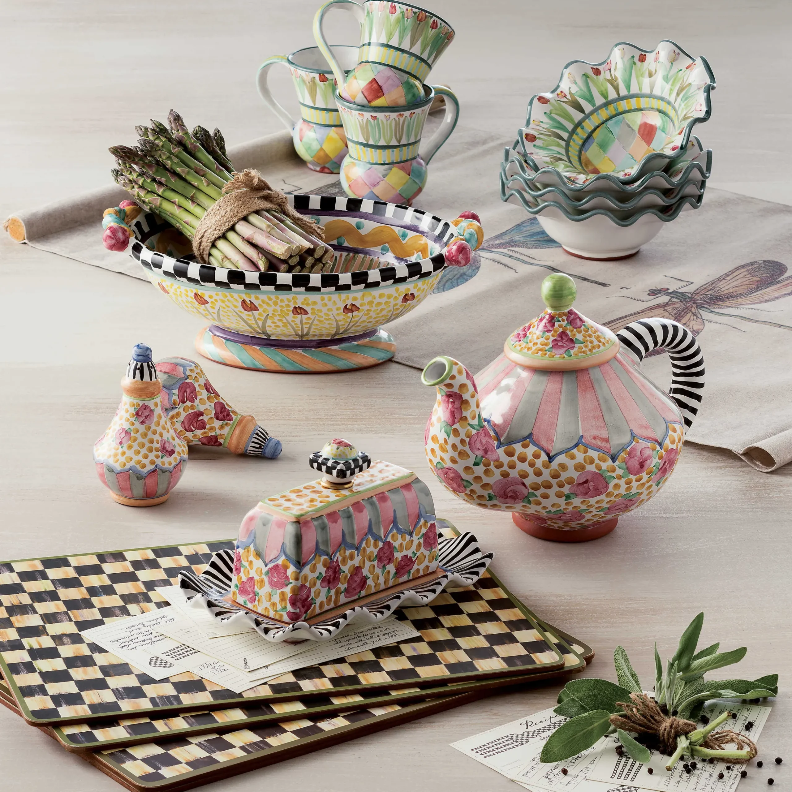 Table Accessories|Kitchen & Table Linens|MacKenzie-Childs Courtly Check Cork Back Placemats, Set of 4