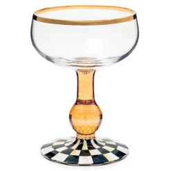 Fall Entertaining|Drinkware|MacKenzie-Childs Courtly Check Coupe Glass