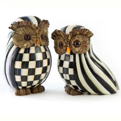 The Halloween Shop|The Fall Shop|MacKenzie-Childs Courtly Check  Courtly Stripe Owl Set