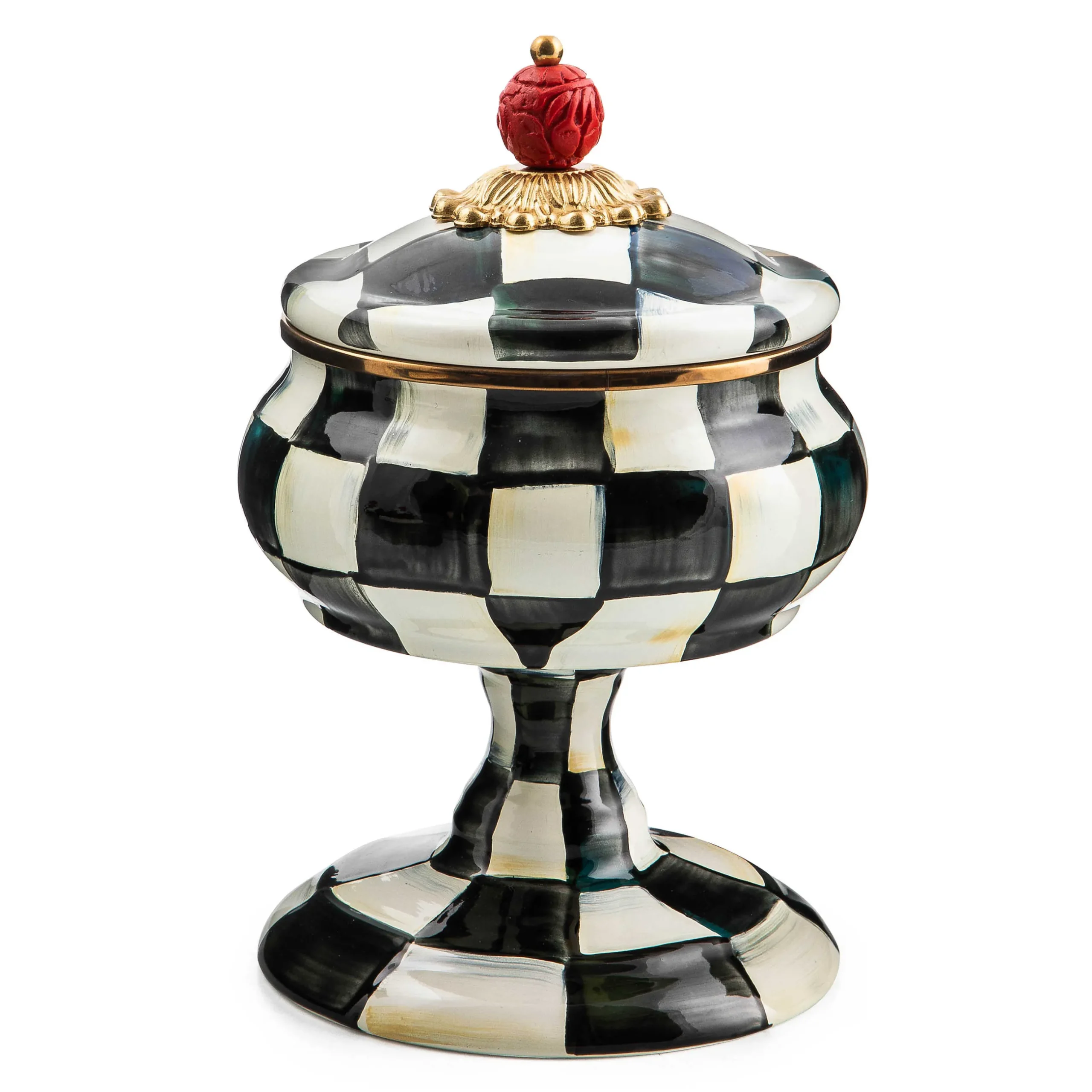 Bath & Bath Accessories|Room Accents|MacKenzie-Childs Courtly Check Curiosity Pot