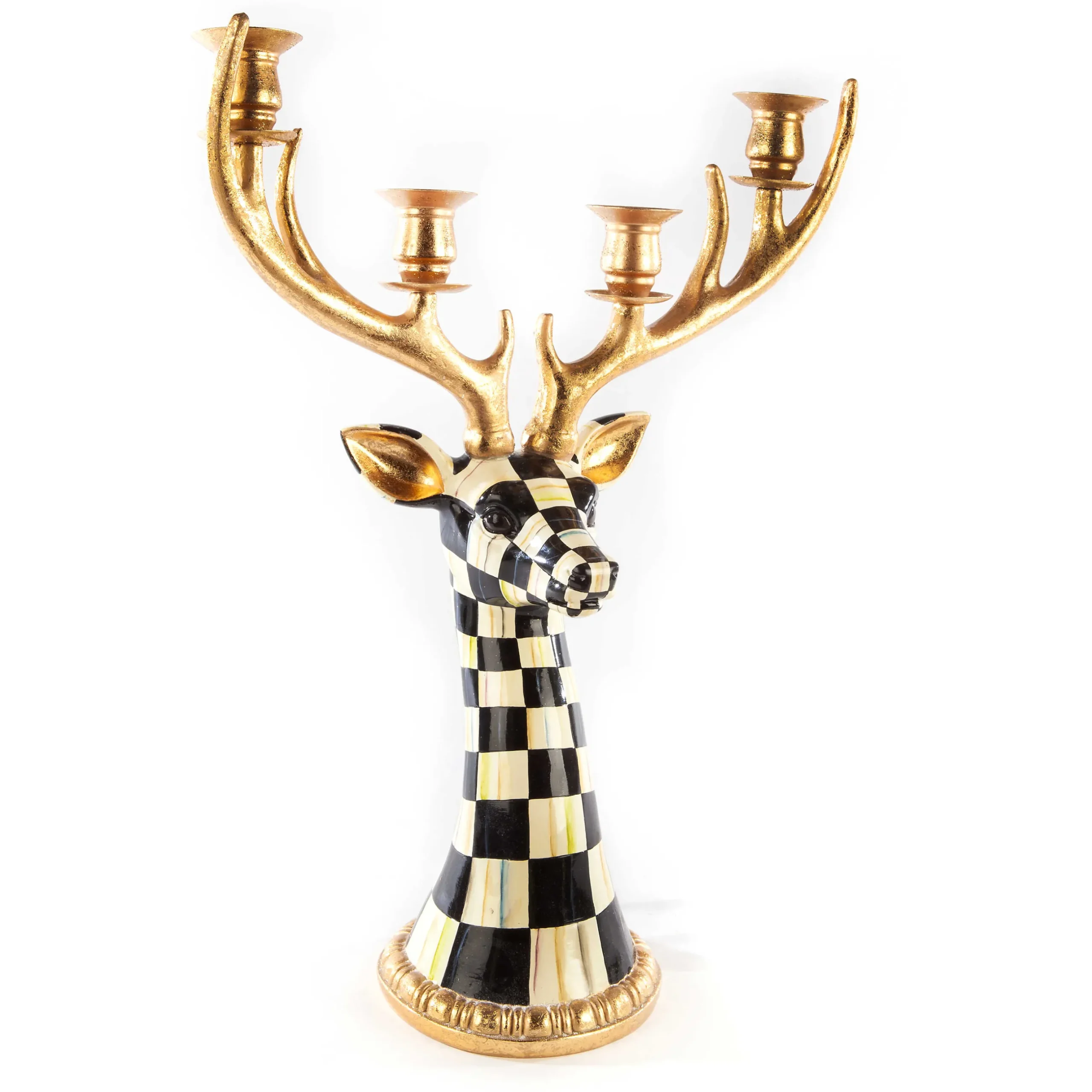 Holiday|Candles & Fragrances|MacKenzie-Childs Courtly Check Deer Head Candelabra
