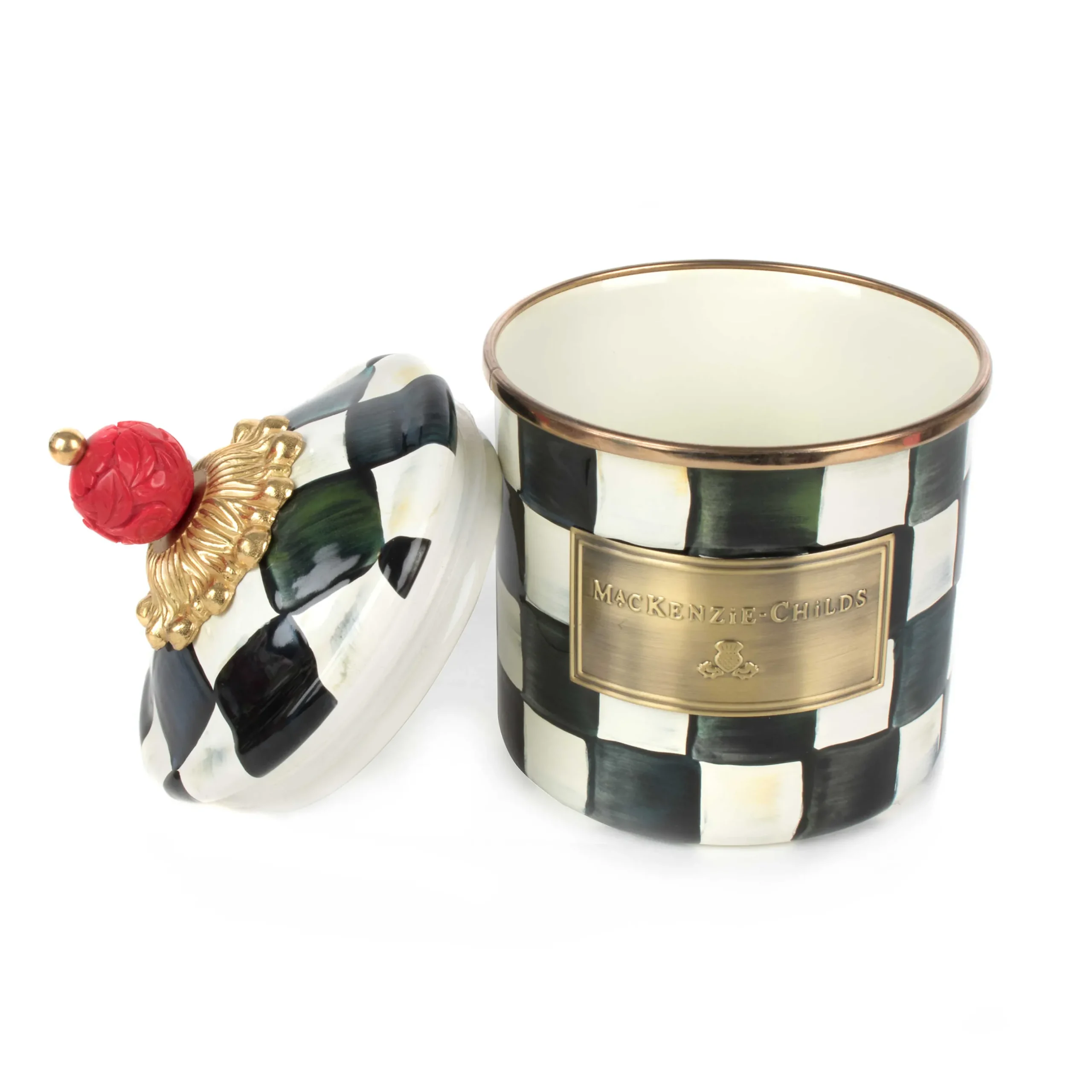 Room Accents|Kitchen Storage & Organization|MacKenzie-Childs Courtly Check Demi Canister