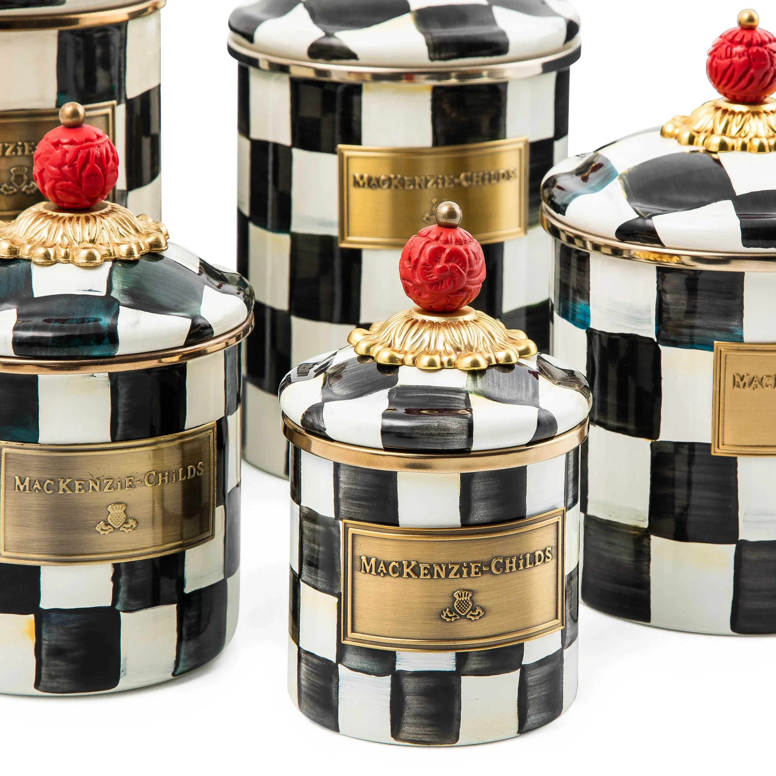 Room Accents|Kitchen Storage & Organization|MacKenzie-Childs Courtly Check Demi Canister